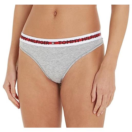 Tommy Hilfiger thong uw0uw02458, perizoma, donna, grigio (mid grey heather), s