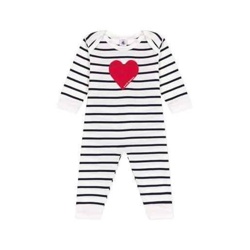 Petit Bateau a0cn4 dormi bene senza piedi, bianco/blu, 24 mesi unisex-bimbi