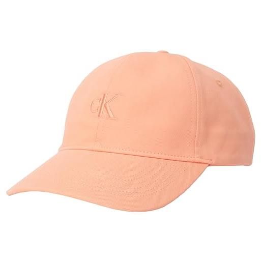 Calvin Klein monogram embroidery baseball cap lv04k5024g coperchio, orange (powder orange), taglia unica donna