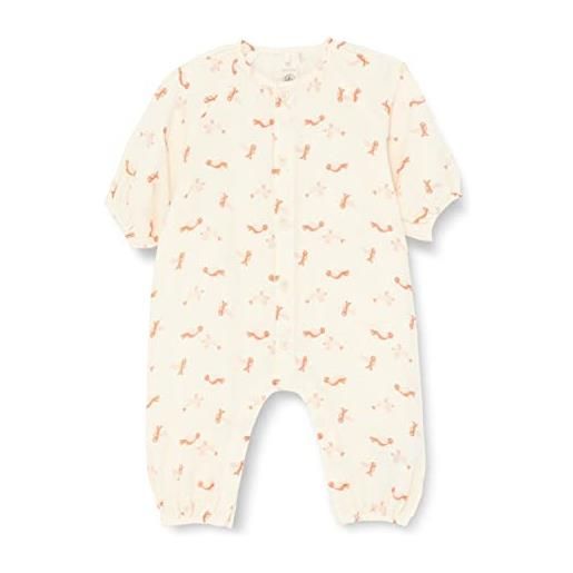 Petit Bateau a050t, tuta lunga bimba 0-24, bianco avalanche / multicolore, 3 mesi