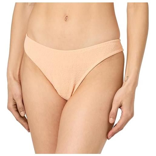 Champion legacy icons swimwear w-stretch light crinkle nylon bottom parte inferiore del bikini, rosa pesca, s donna
