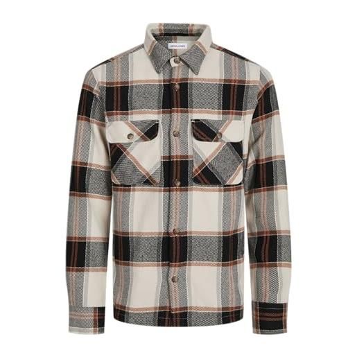 JACK & JONES jjdarren flannel overshirt ls camicia casual, raggio di luna, s uomo