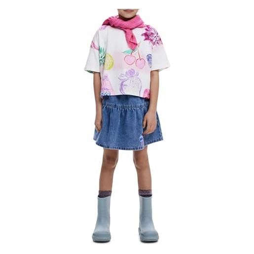 Desigual ts_manila t-shirt, bianco, 10 anni bambine e ragazze