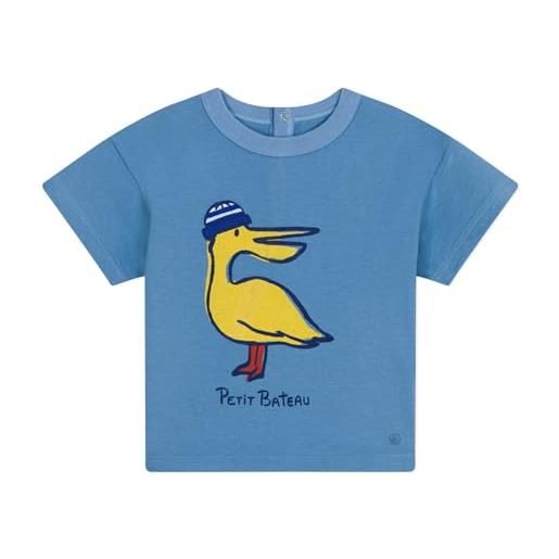 Petit Bateau a0cwb, maglietta a maniche corte bimbo 0-24, blu, 6 mesi
