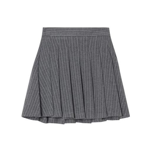 Springfield grey stripe pleated skirt skirts, grigio, s donna