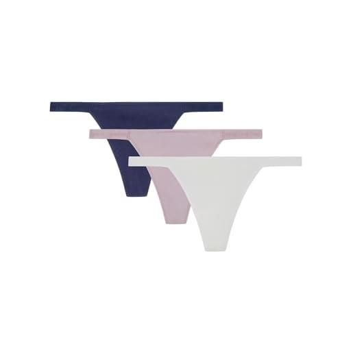 Women'secret pack 3 tangas logo lettera, bianco, 44 donna