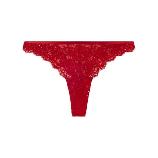 Women'secret braga brasileña xmas red collection brief, rosso, xs donna