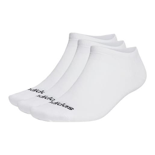 adidas mixte thin linear low-cut socks 3 pairs, white / black, 37-40
