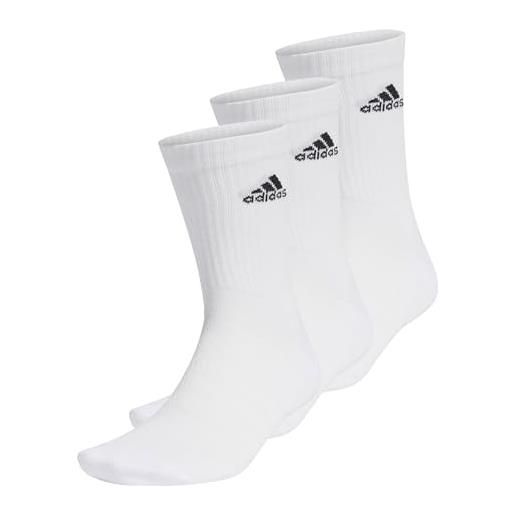 adidas cushioned crew socks 3 pairs, calze medie unisex - adulto, black/white, xs (pacco da 3)