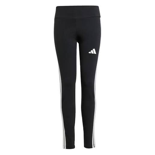 adidas bambina essentials 3 stripes leggings, black/white, 11-12 years