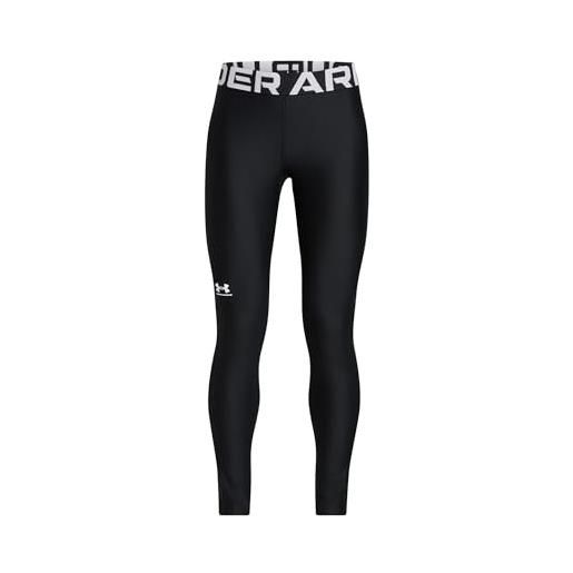 Under Armour bambina heat. Gear legging, leggins sportivi super leggeri per allenamento, educazione fisica e atletica, pantaloni palestra elasticizzati, fuchsia dusk/white, yxl