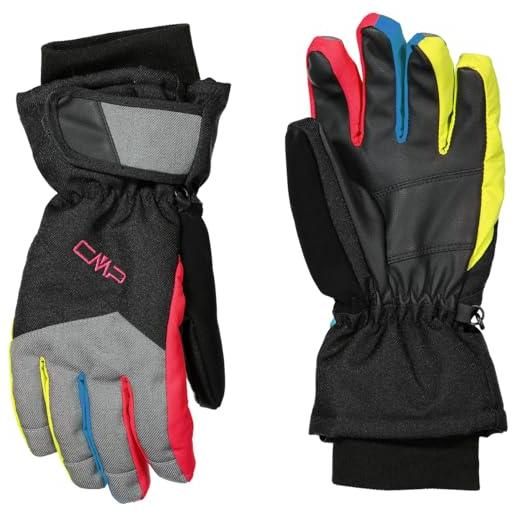 CMP - guanti da sci in twill per bambini, nero-b. Jewel-strawberry, 4