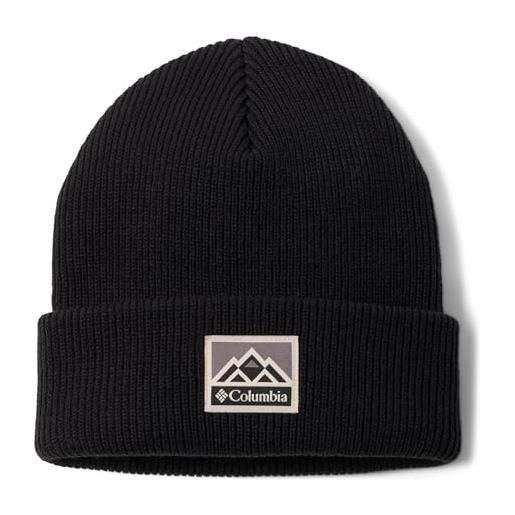 Columbia whirlibird cuffed beanie, berretto invernale unisex - adulto, black/graphite marled/logo, taglia unica