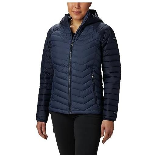 Columbia powder lite hooded jacket, piumino con cappuccio donna, nocturnal/dark nocturnal, xs