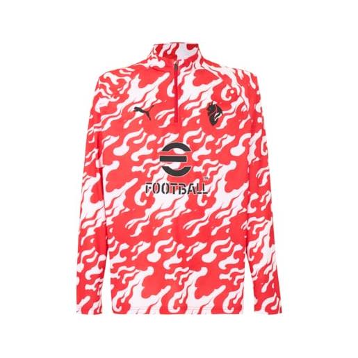 ACM 1899 puma maglia pre-partita con zip a un quarto ac milan da uomo m, smokey gray white