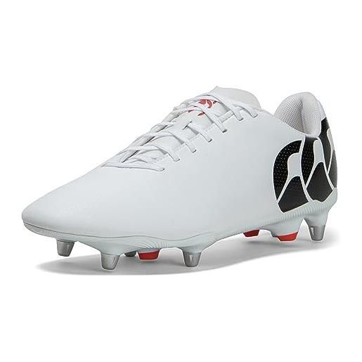 Canterbury atomic speed raze soft ground rugby boots, stivali uomo, bianco, 9.5 uk