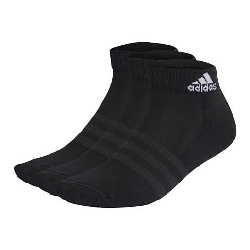 adidas unisex - adulto cushioned sportswear ankle socks 3 pairs, black / white, 8.5-10