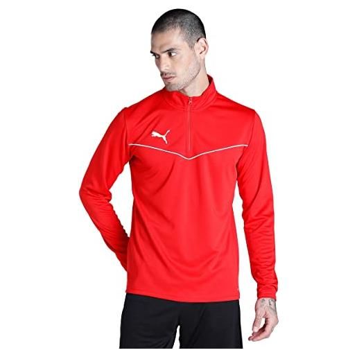 PUMA pumhb|#puma teamrise 1/4 zip top maglietta, uomo, puma red-puma white, xl