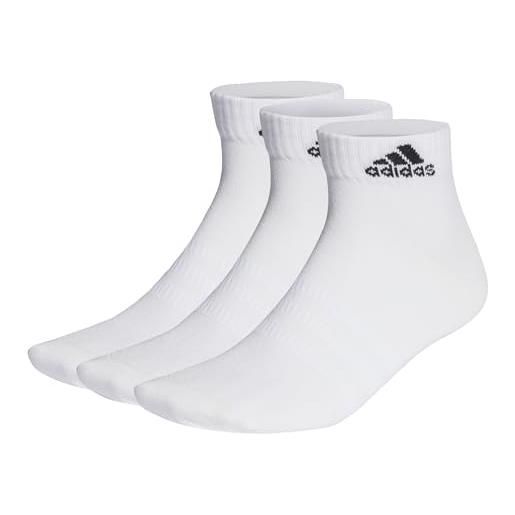 adidas unisex - adulto thin and light ankle socks 3 pairs, white / black, 6.5-8