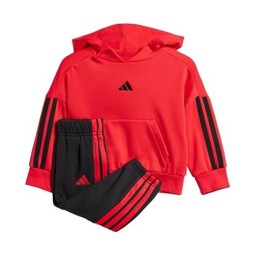 adidas mixte bébé essentials hooded jogger, pure ruby/black/black, 12-18 months