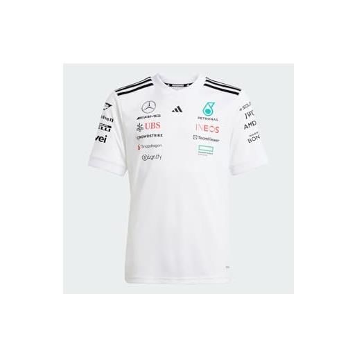 adidas unisex - bambini mercedes - amg petronas formula one team driver jersey white youth, white/black, 11-12 years
