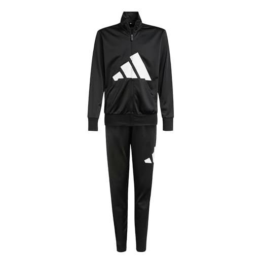 adidas unisex - bambini essentials big logo climacool tracksuit, black/white, 11-12 years