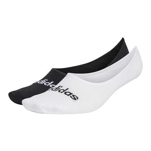 adidas unisex - adulto thin linear ballerina socks 2 pairs, white/black, 6.5-8