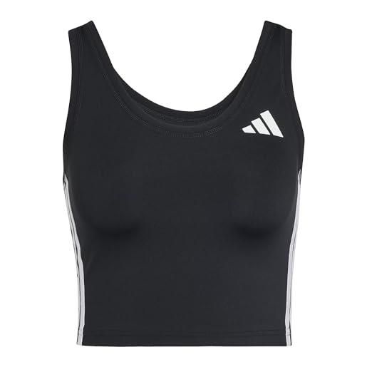 adidas femme train essentials 3-stripes cropped tank top, black/white, xl