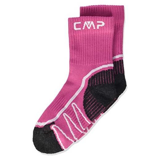CMP - calza da trekking per bambini poly mid, geraneo-bianco, 31/33