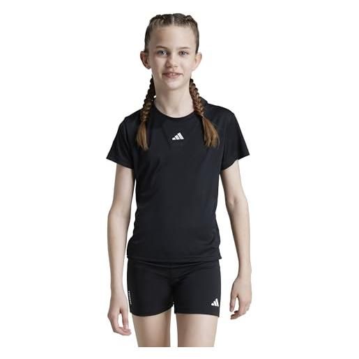 adidas train essentials regular fit logo training t-shirt junior girls, t-shirt bambina, black/white, 