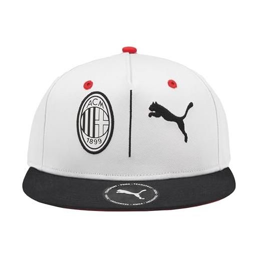 ACM 1899 ac milan cappello con visiera, cappellino estivo classico con logo ufficiale, cappellino uomo o donna, unisex, regolabile, regolabile, bianco/nero (visiera piatta)