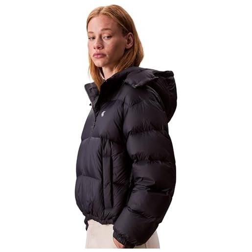 Calvin Klein donna piumino essential midweight con cappuccio, nero (black), 2xs