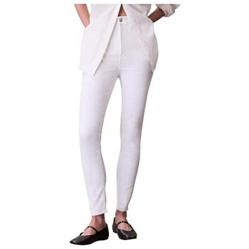 Calvin Klein donna jeans skinny ankle vita alta, bianco (chalk white), 27w
