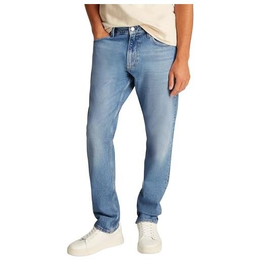 Calvin Klein uomo jeans slim straight fit, blu (denim light), 30w/34l