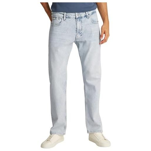 Calvin Klein uomo jeans straight slim fit, blu (denim light), 30w/29l