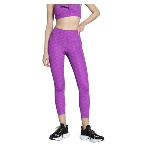 PUMA w tad graphic tight - 7/8 aop, collant bambina unisex - adulto, wild berry-aw-048281-0001, 