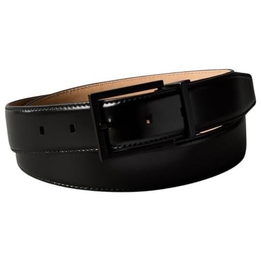 Calvin Klein uomo cintura square buckle smooth 3,2 cm fibbia quadrata, nero (black/matte black), 120 cm