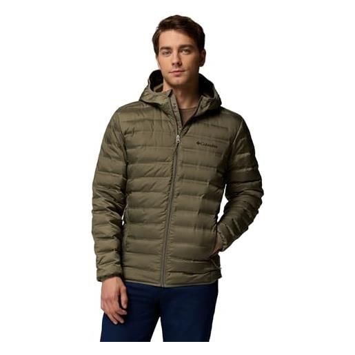 Columbia lake 22 ii down hooded jacket, tessuto resistente all'acqua, potere di riempimento 650, tecnologia heat seal, cucitura resistente, tasche con cerniera di sicurezza - da uomo