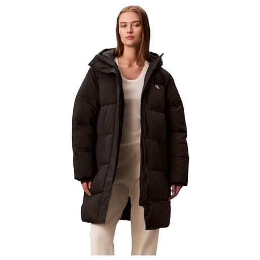Calvin Klein donna cappotto piumino belted midweight long con cintura in vita, nero (black), xs