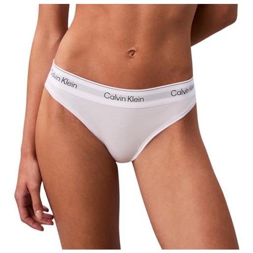 Calvin Klein donna slip brasiliana con fascia con logo, bianco (white), s