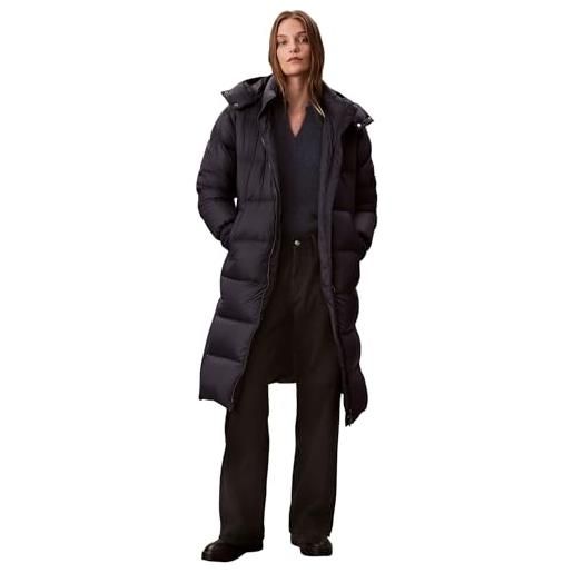 Calvin Klein donna cappotto piumino essential midweight long puffer con cappuccio, blu (inkwell), xs