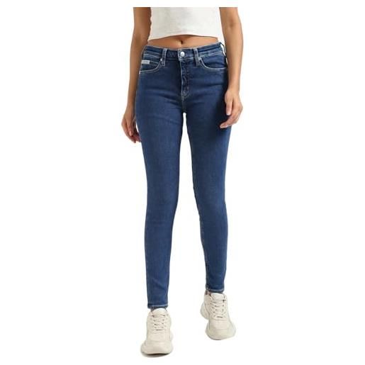 Calvin Klein donna jeans mid rise skinny fit, blu (denim medium), 31w/30l