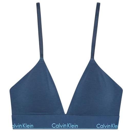 Calvin Klein donna reggiseno a triangolo lightly lined con fascia con logo, blu (dark denim), xs