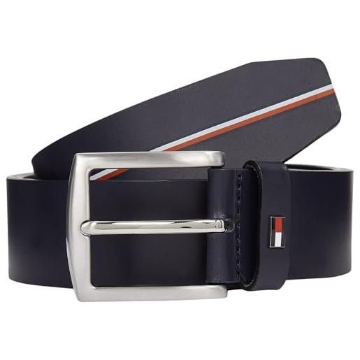 Tommy Hilfiger cintura uomo denton 3,5 cm cintura in pelle, blu (space blue), 80 cm