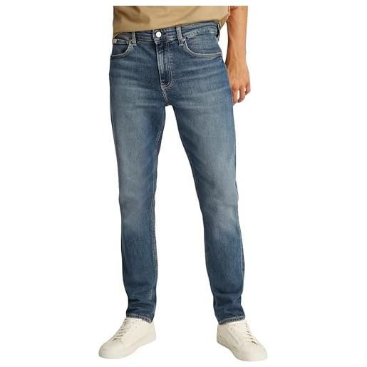 Calvin Klein uomo jeans slim taper elasticizzati, blu (denim dark), 32w/29l