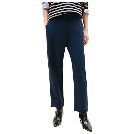 Tommy Hilfiger donna pantaloni chino stretch straight slim fit, blu (dark night navy), 34w/34l
