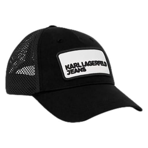 KARL LAGERFELD JEANS jeans karl lagerfeld, donna, cappellino da camionista color blocked, nero, one size