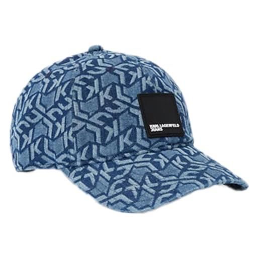 KARL LAGERFELD JEANS jeans karl lagerfeld donna cappellino in cotone monogram, blu, one size