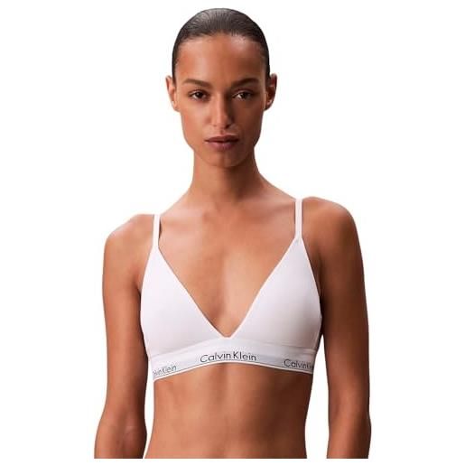 Calvin Klein donna reggiseno a triangolo lightly lined con fascia con logo, bianco (white), l