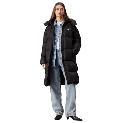 Calvin Klein donna cappotto down long puffer impermeabile, nero (ck black), l